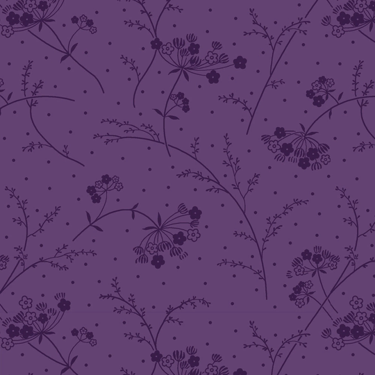 Tone On Purple Floral Fabric, Maywood Studio Kimberbell Basics 9394V, Quilt Blender Fabric By The Yard, 100% Cotton
