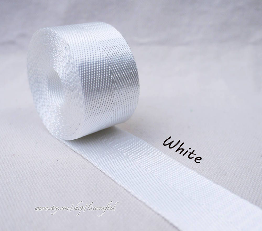 5Meter 1.25 Inch/32mm Width White Nylon Webbing Colorfully Key Fob Bag Strap Purse Belt Handle