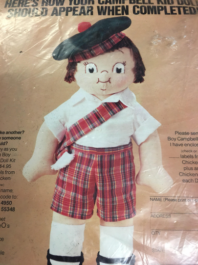 Cambell Soup Kid Felted Doll Kit 1980 Collectibles Craft Kits Dolls
