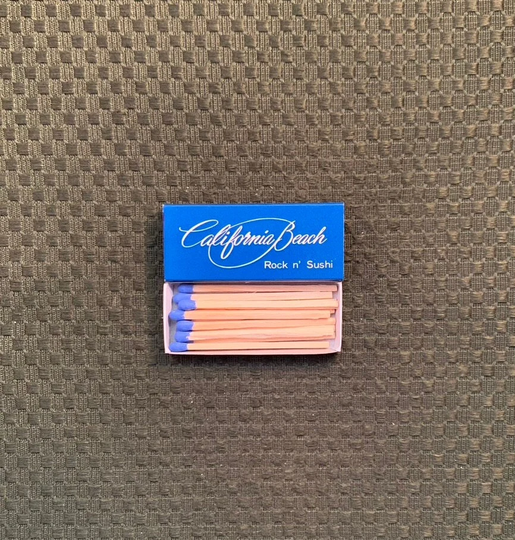 Vintage Matchbook, California Beach, Sushi, Steak, Seafood, Restaurant, California, Matchbox, with Wooden Match Sticks, Free Ship in Usa