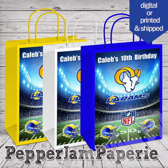 Los Angeles Rams Gift Bags, Treat Party Favors, Printables