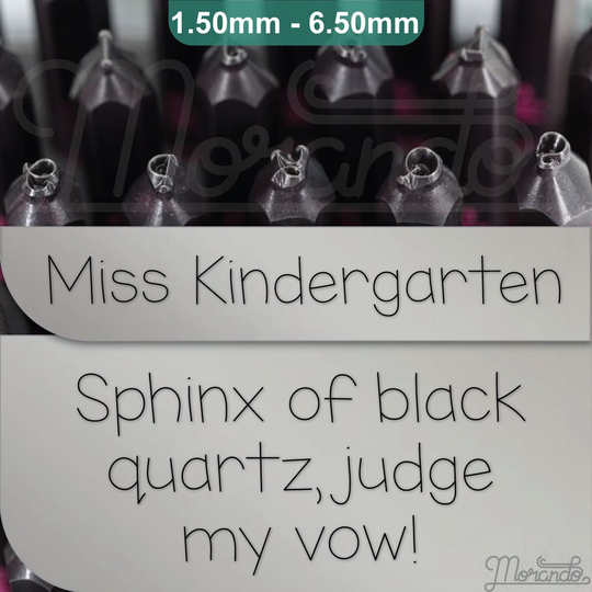 Miss Kindergarten Metal Letter Stamps, Full Alphabet
