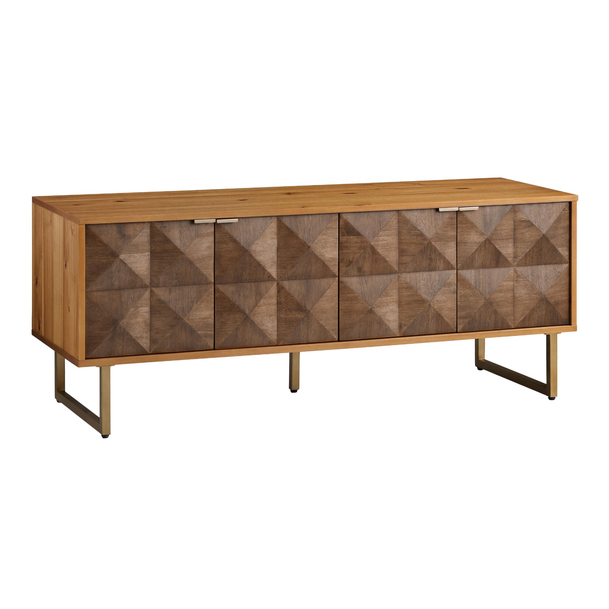 Two Tone Wood Diamond Rouvin Media Cabinet: Brown by World Market