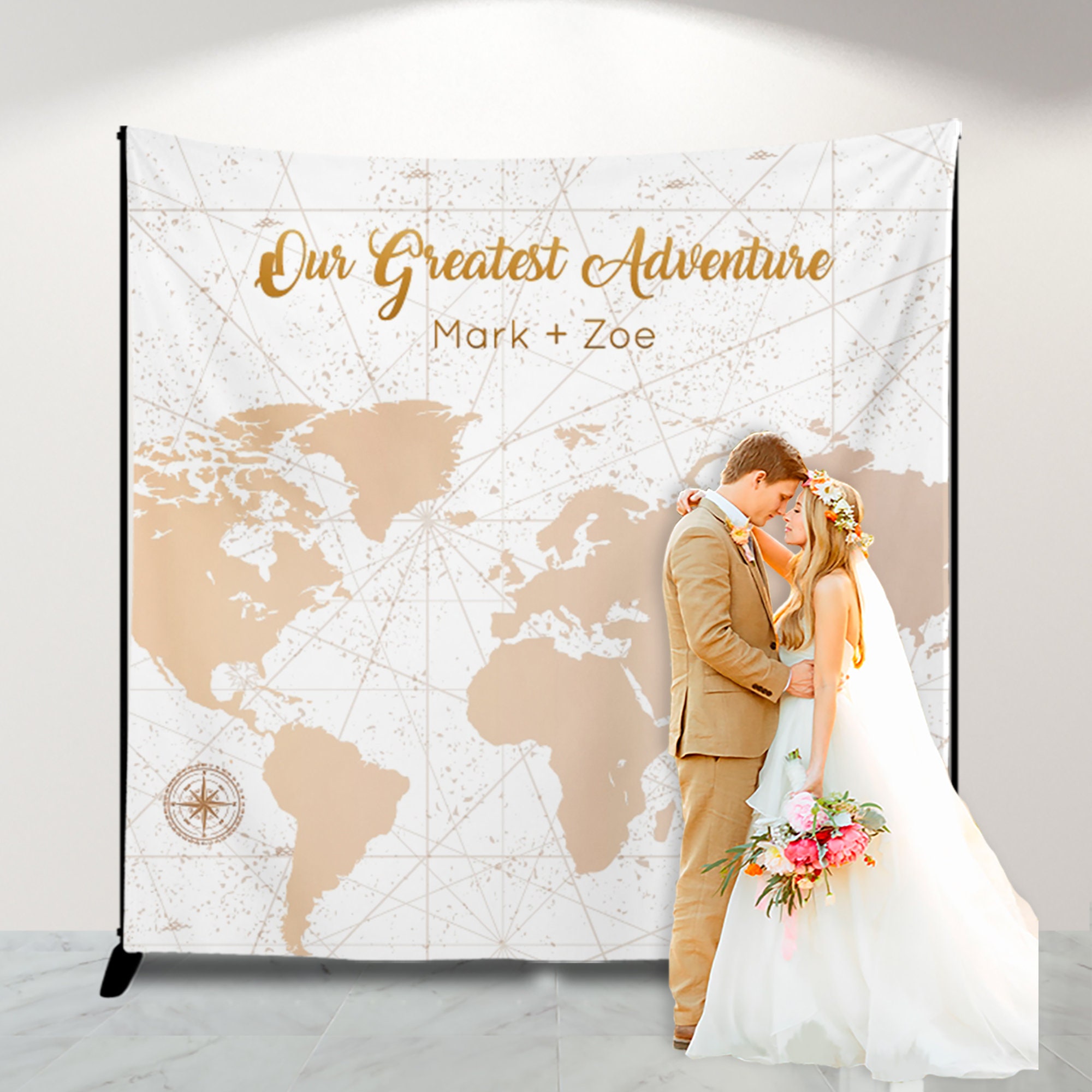 Our Greatest Adventure Wedding Banner, Travel Themed Backdrop, Hot Air Balloon Greatest Adventure, Up & Away, Any Color