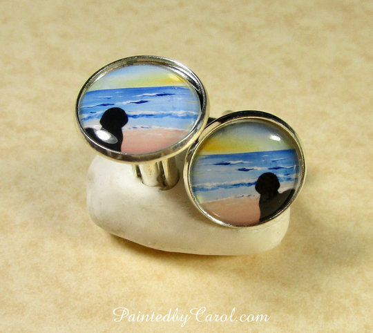 Bichon Frise Cufflinks, Silhouette, On The Beach Gifts, Wedding, Wedding, Dad Gifts