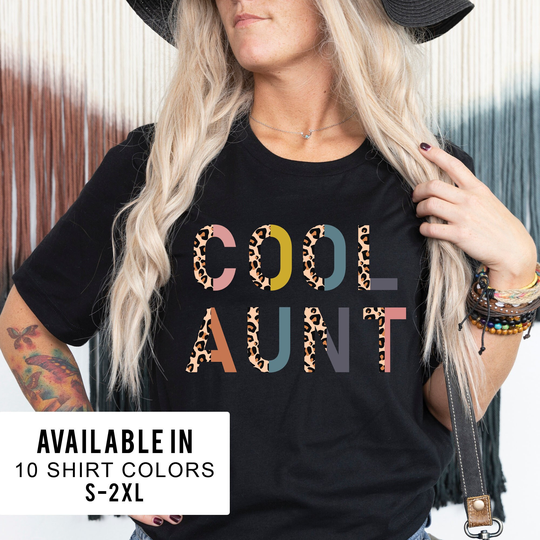 Cool Aunt Shirt For Women, Cool Gift, Leopard Print Shirt, Tshirt, Gift From Niece, Tee