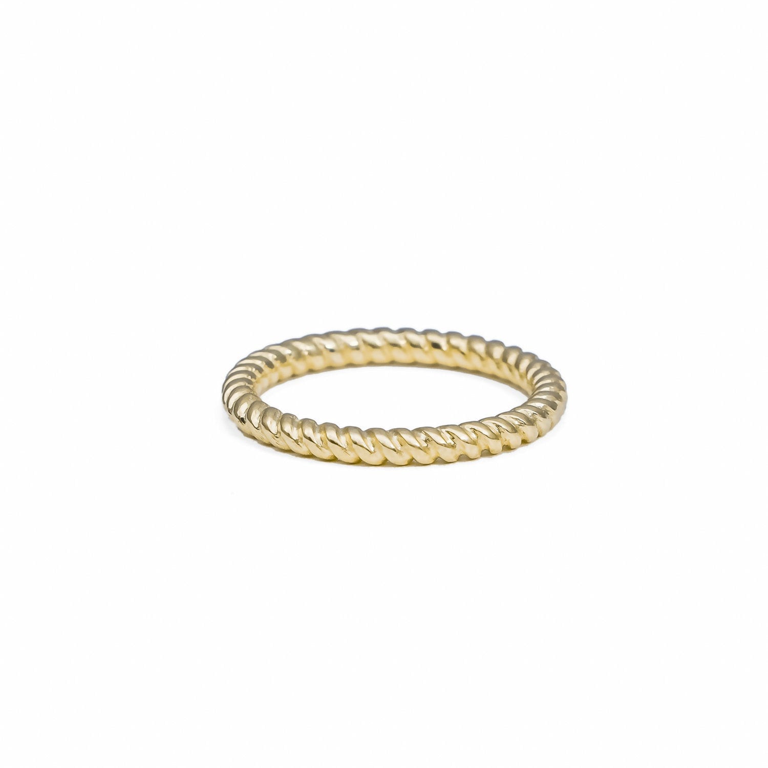 18K Gold Vermeil Rope Rings, 2 Mm Handmade Gold Vermeil Midi Twist Ring, Stacking Silver Ring