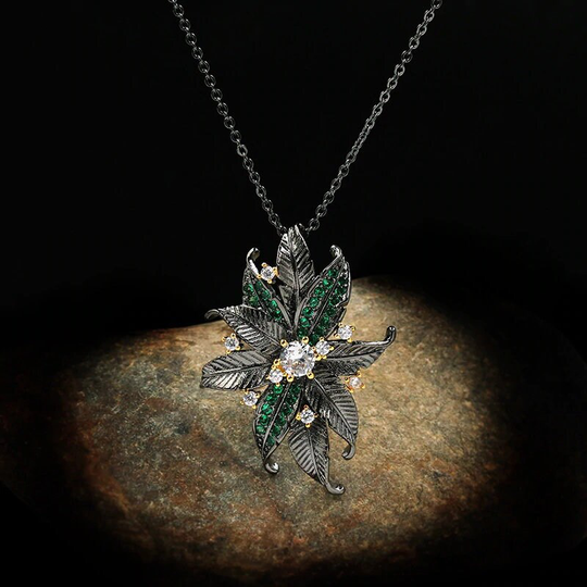 Necklace in Flower Shape With Special Details Bohemian Style Zircon Stones Wonderful Necklace Gift Woman