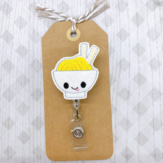Noodle Bowl Badge Reel, Ramen Clip, Nurse Holder, Teacher Lanyard, Retractable Id Buddy