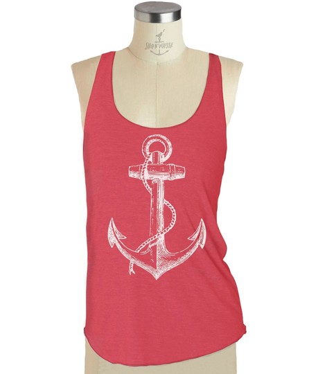 Anchor Tank Racerback Tank Top Womens - Tri-Blend S M L | 8 Color Options