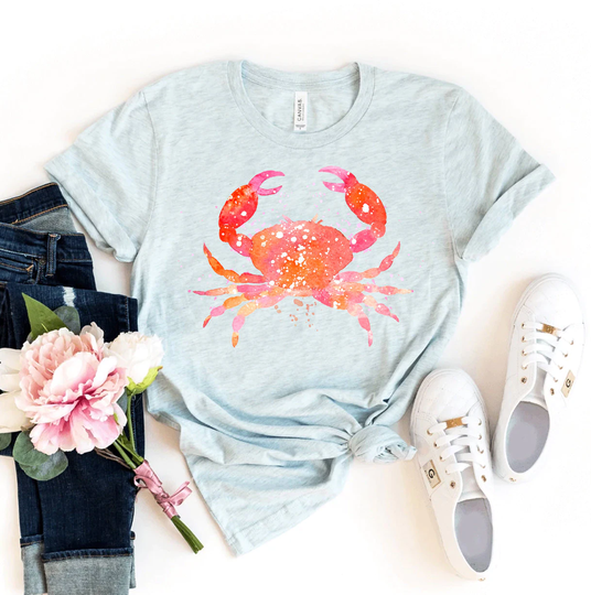 Crab T-Shirt, Beach Shirt, Family Tshirt, Seafood Shirts, Christmas Gifts For Food Lover, Nautical Travel Vacation Shirts