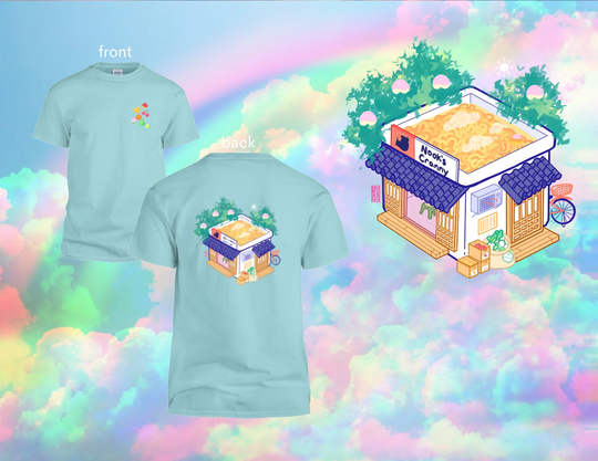 Ready 2 Ship Animal Village Ramen Nook's Aesthetic 100% Cotton Shirt Foodie Gift, Otaku Anime Lovers, Animation, Apparel, Original Art