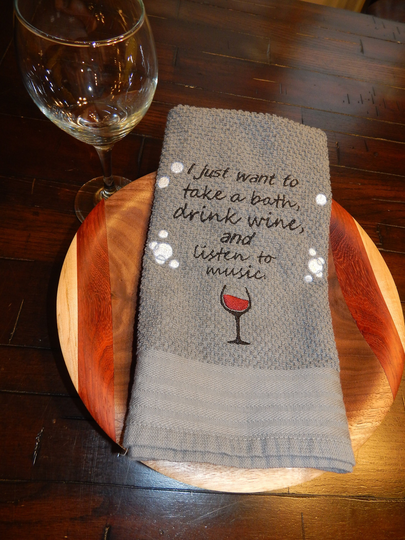 Drink Wine & Take A Bath Towel | Bathroom Gift For Friend Funny Add Customization Her Music Lover