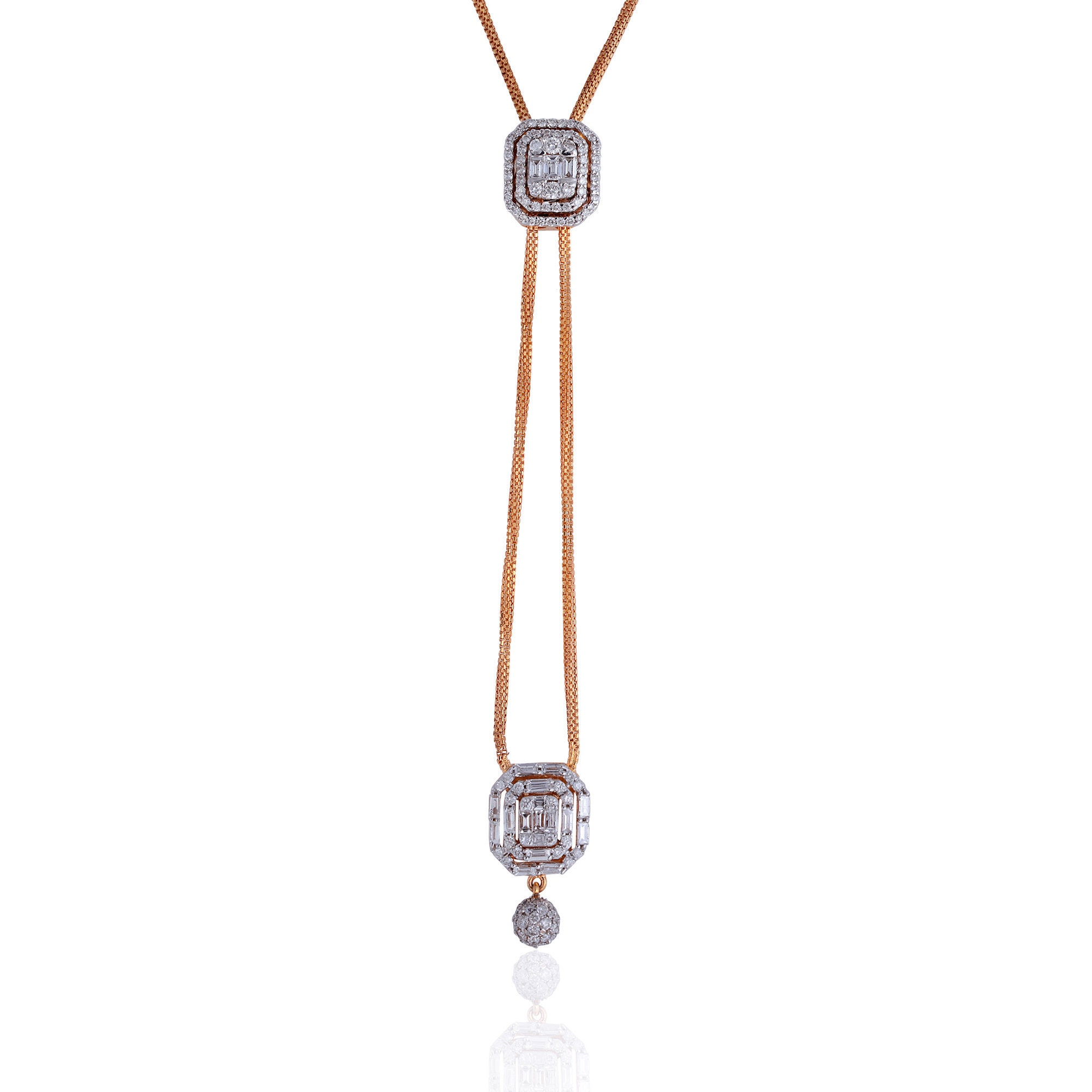 Mother's Day Natural 2.50 Ct. Hi Si Clarity Diamond Pave Designer Hexagon Pendant Solid 14K Rose Gold Necklace Fine Women Jewelry