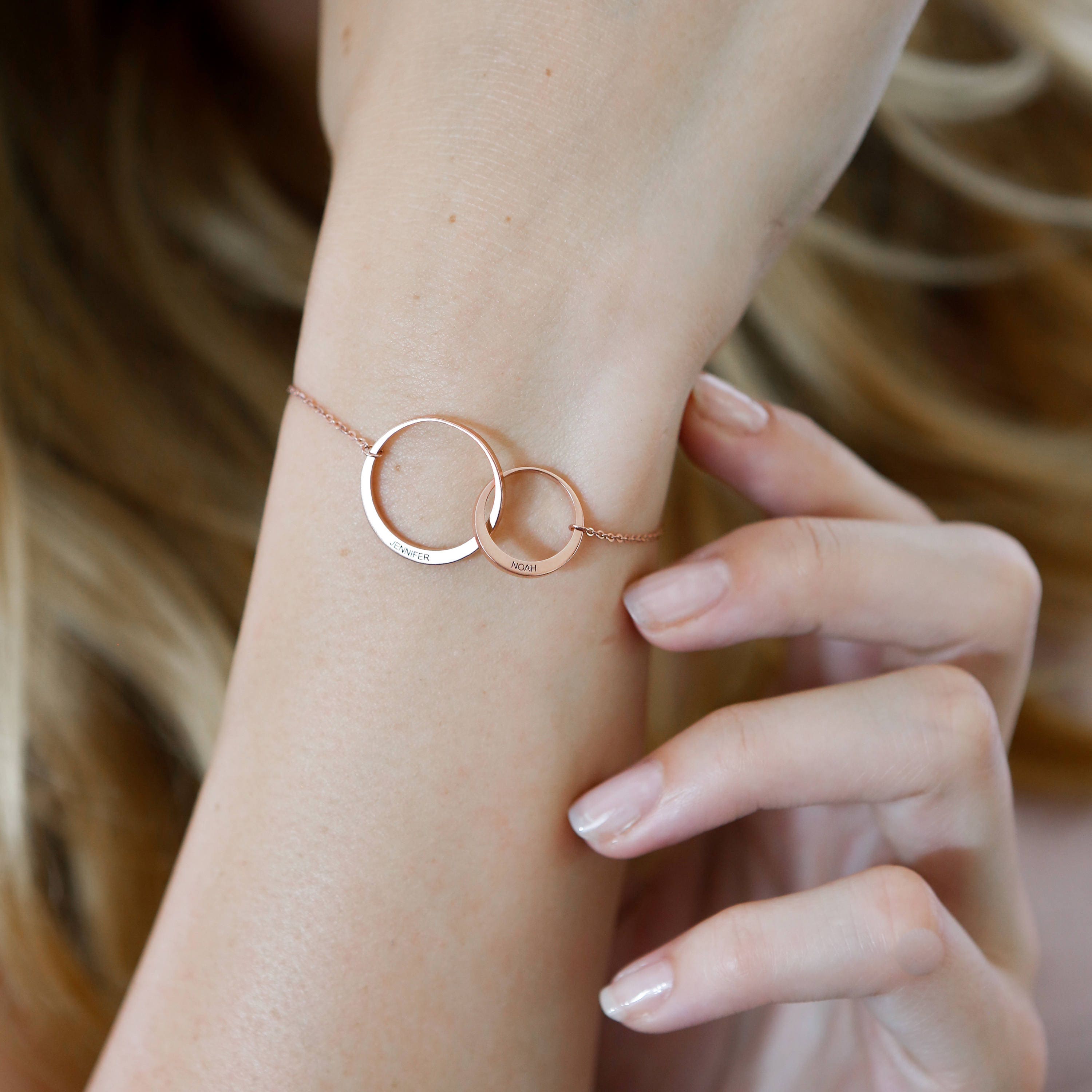 Unity Bracelet Personalized Infinity Name Interlock Circle Eternity Custom Mother Bm43F31