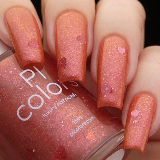 Red Nail Polish With Heart Glitter | Strawberry Jam.228
