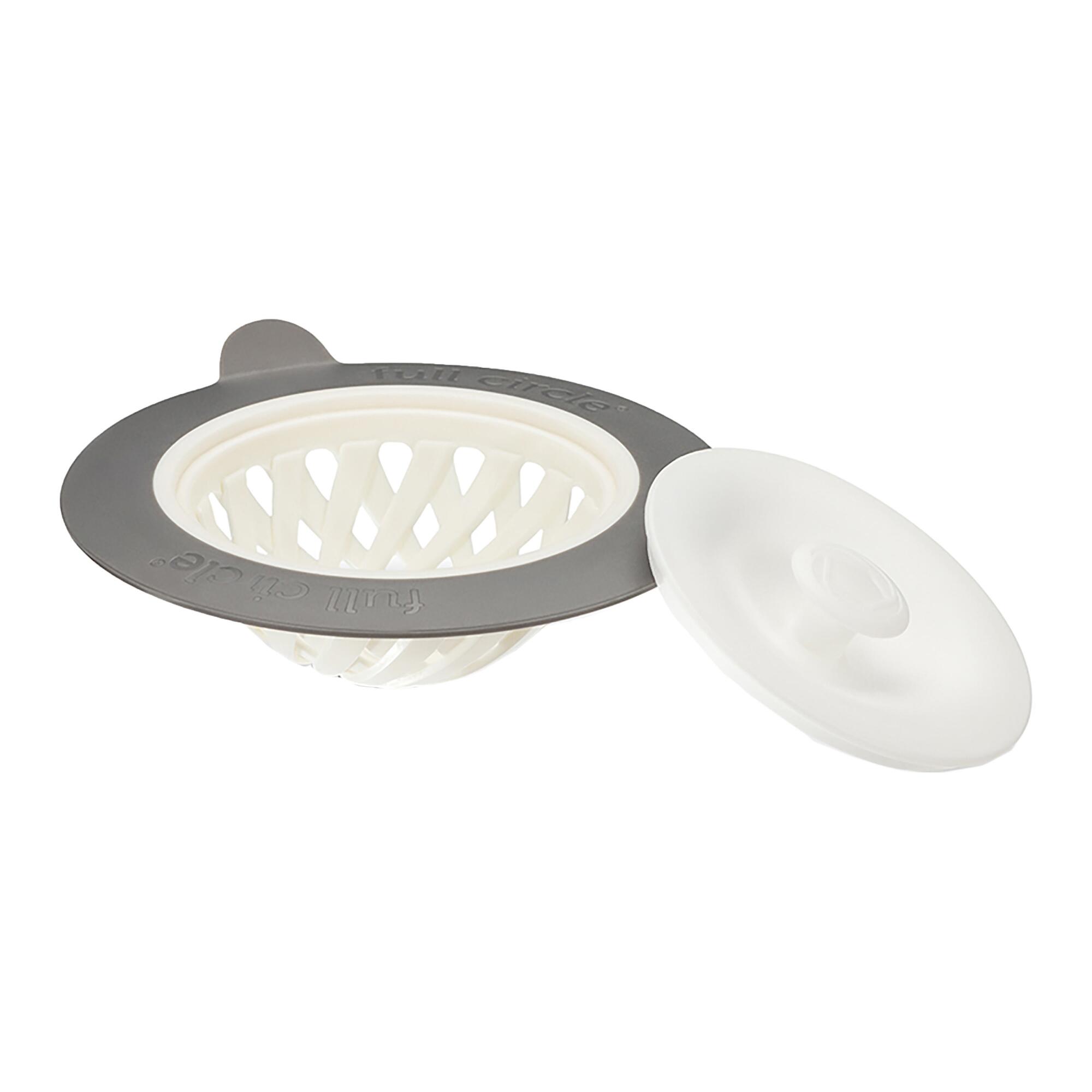 Full Circle Sinksational Strainer and Stopper Set of 2: White - Plastic by World Market