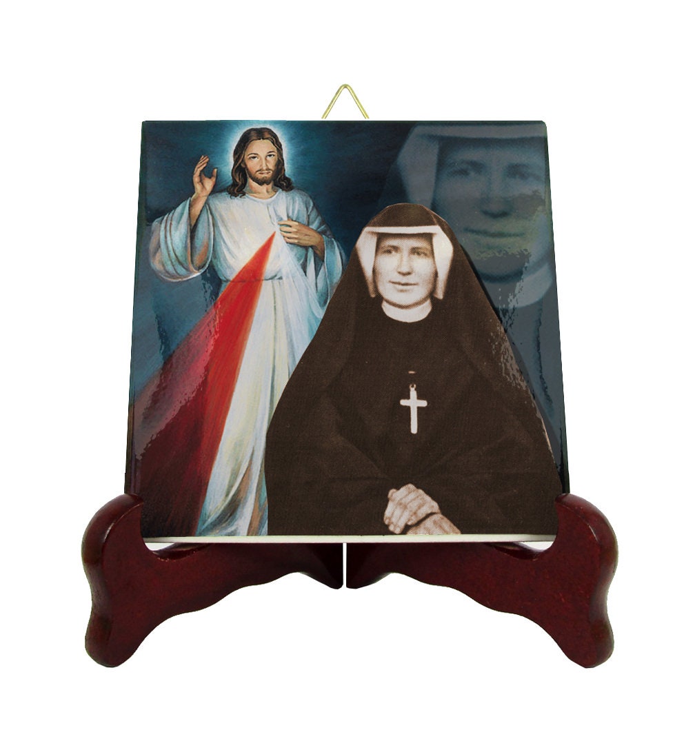 Saint Faustina Kowalska - Catholic Saints Serie Divine Mercy Ceramic Tile St Catholic Saint