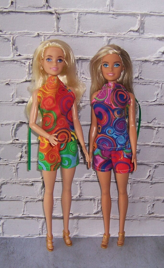 Swirl Print Halter & Shorts-Fits Dolls Like Barbie
