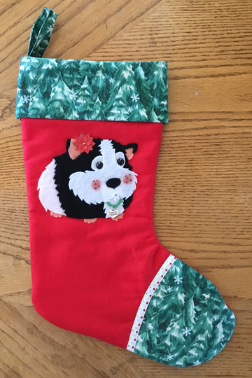 Black & White Guinea Pig Christmas Stocking