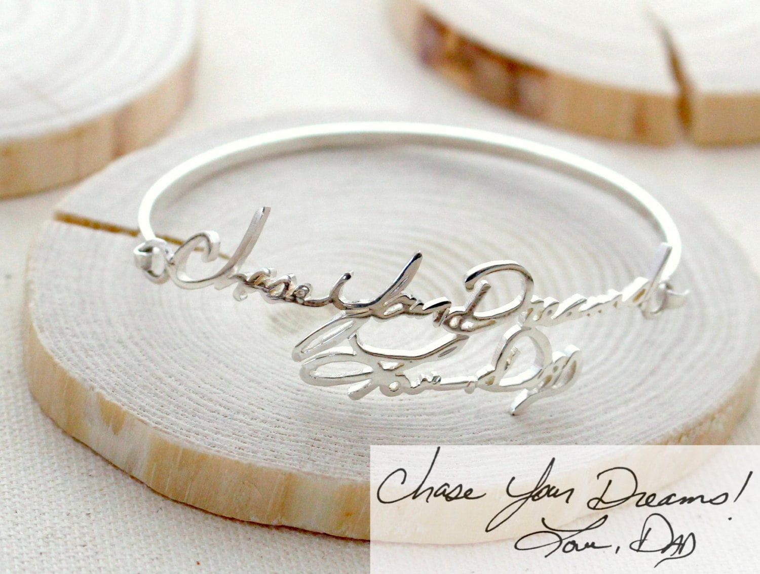 Handwriting Bangle Memorial Signature Bracelet Personalized Grandma Gift Mother's Gift Bh05