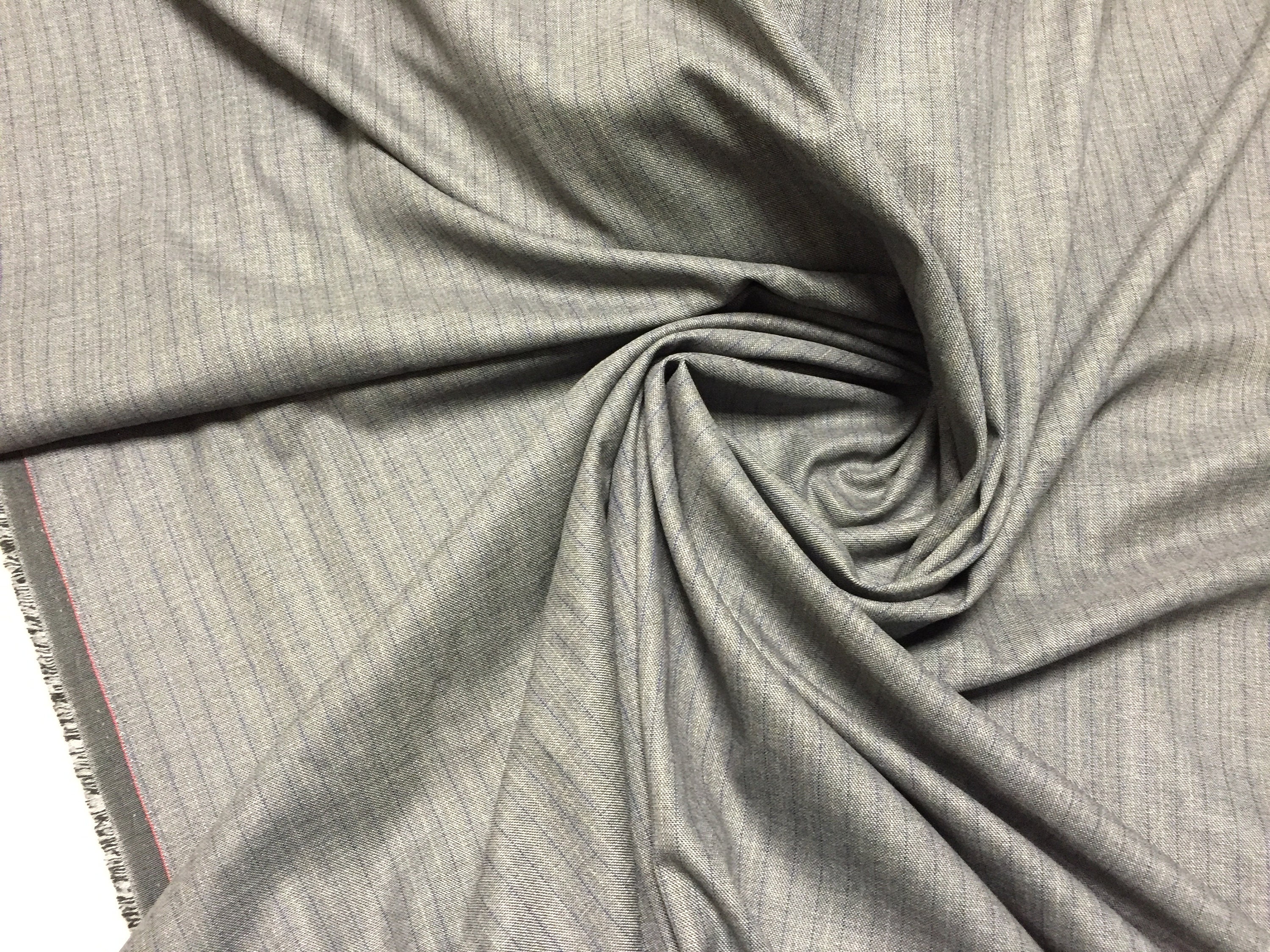 Rayon Blend Suiting With Stretch, Light & Dark Gray Yellow Royal Blue Stripe, Price Is Per Yard, 56 Wide