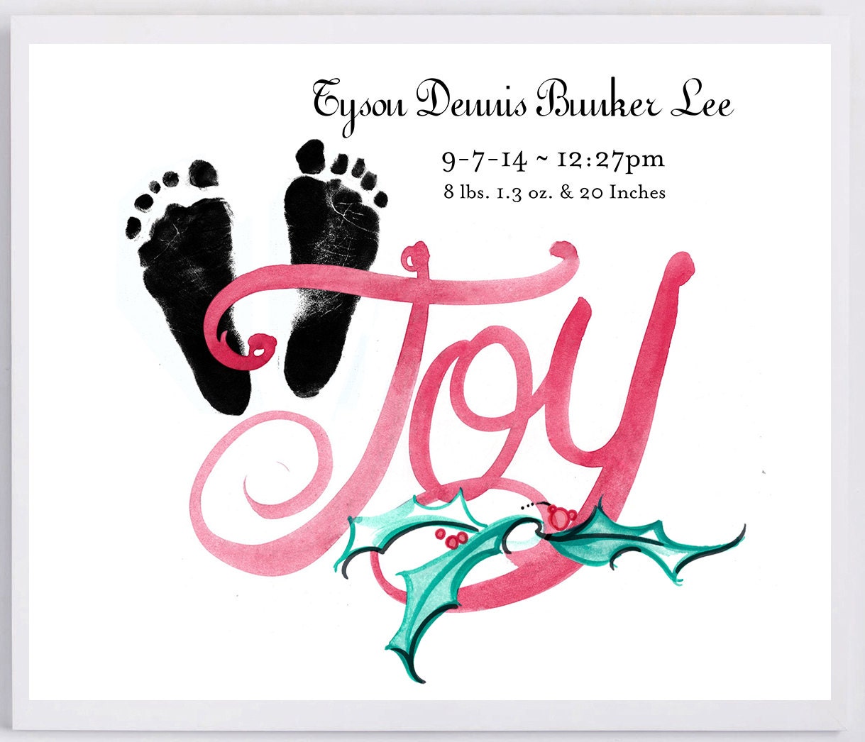 Joy Christmas Footprint Wall Art 303 Pap