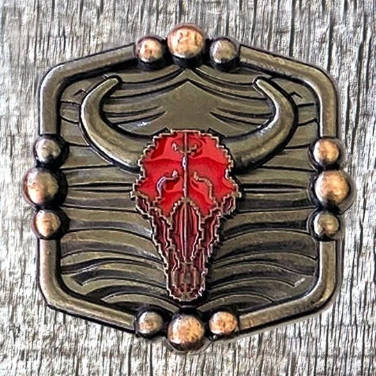 Buffalo Red Enamel Finish Concho 2 Inch