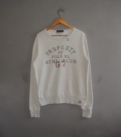 Vintage Polo Ralph Lauren Sweatshirt Size Medium/90S Rl Stencil Style Outdoor Sweater Pullover Winter Jumper