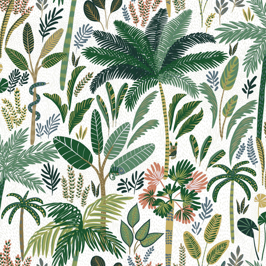 Green and White Tropical Peel And Stick Wallpaper: Green/White by World Market