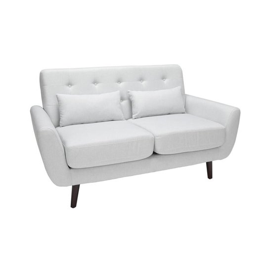 OFM 161 Collection Midcentury Light Gray Polyester/Blend Loveseat | 161-FLS2-LGRY