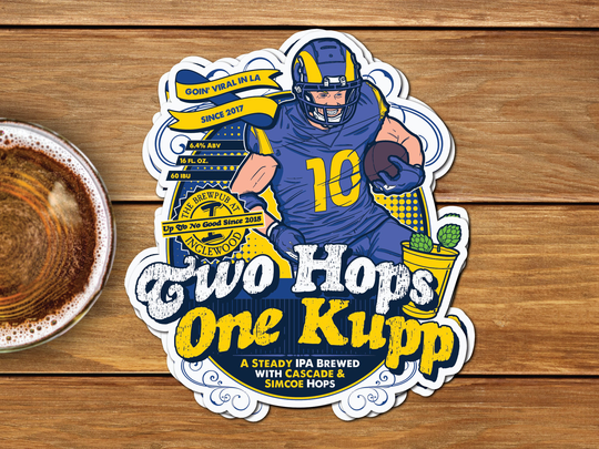Cooper Kupp | Rams Fake Craft Beer Label Sticker