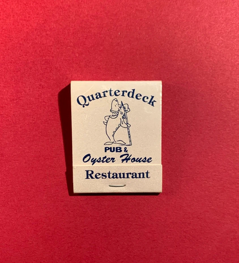 Vintage Matchbook, Quarterdeck, Oyster H0Use, Restaurant, Portsmouth, Nh, with 20 Match Sticks, Free Ship in Usa