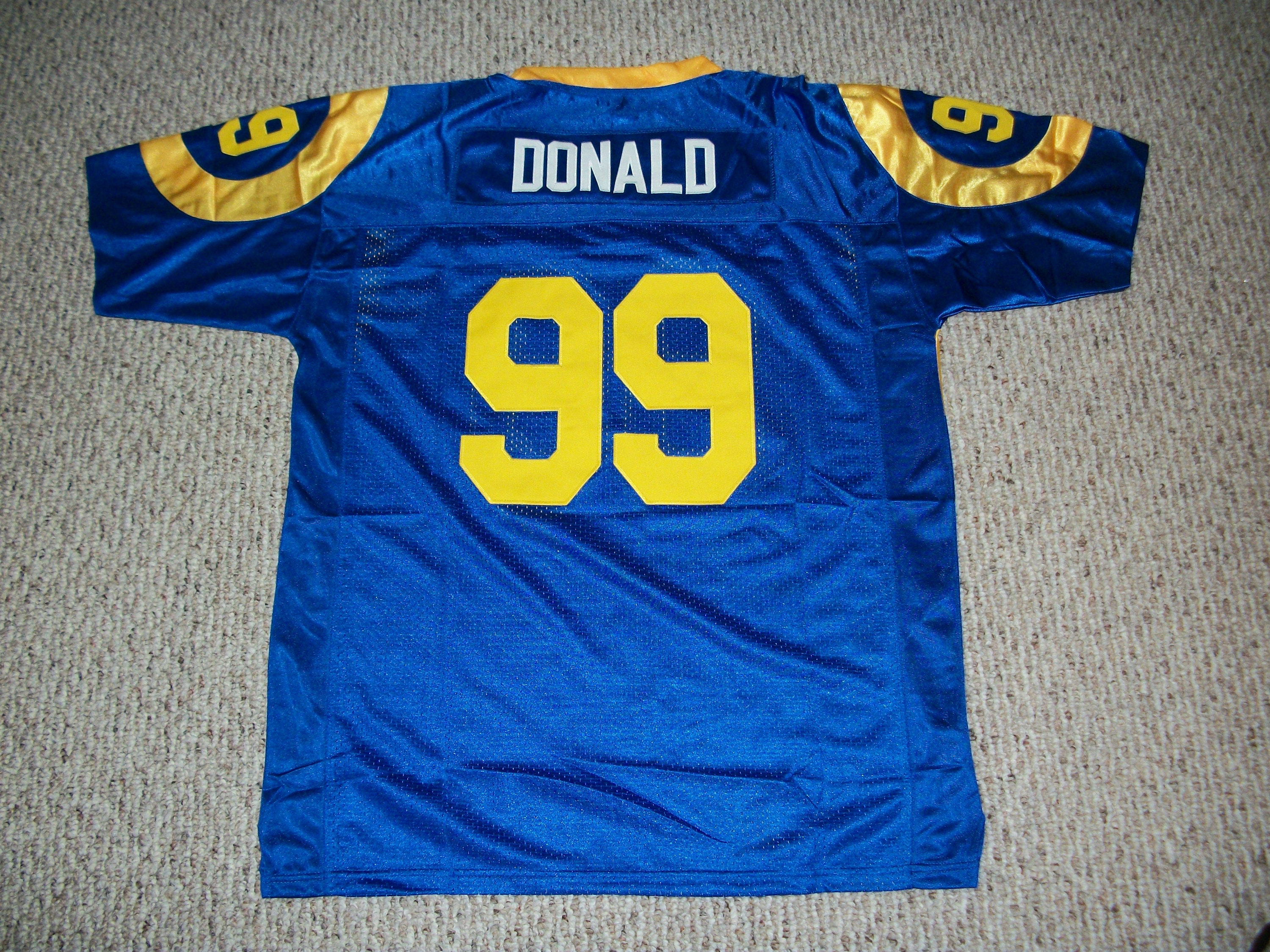 Aaron Donald Unsigned Custom Los Angeles Rams Blue Sewn New Football Jersey Sizes S-3xl