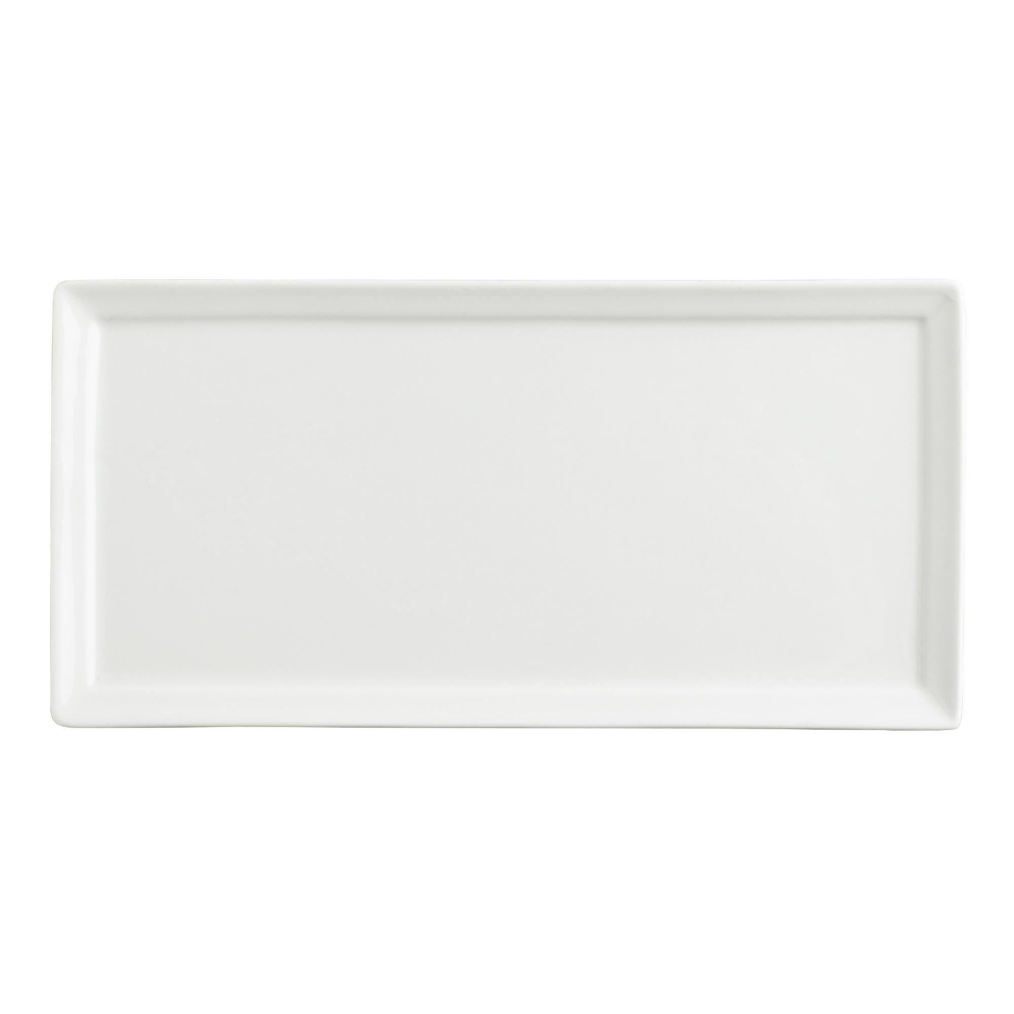 Mini Rectangular White Porcelain Tasting Plates Set Of 4 by World Market