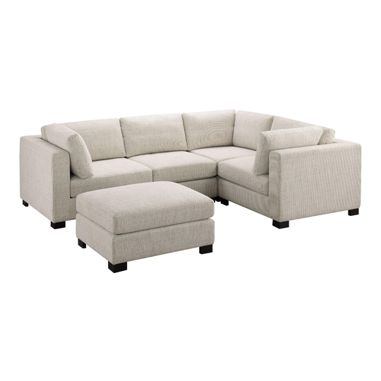 Cream Track Arm Hayes 5 Piece Modular Sectional Sofa by World Market