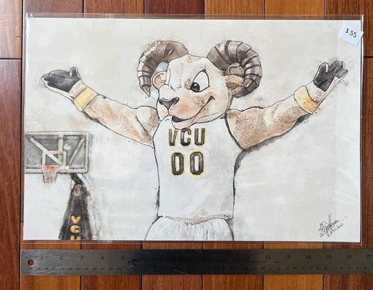 Discounted Vcu Ram, College Dorm Decor, Graduation Gift - Virginia Commonwealth University Mascot, Rodney | Rva Basketball Va