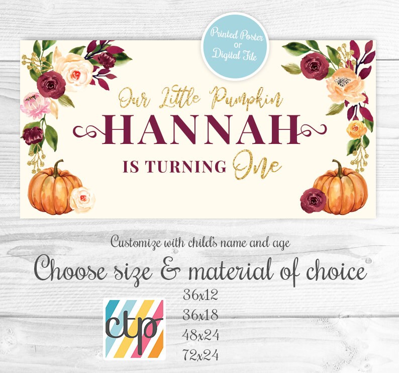 Little Pumpkin Banner, Party, Our Pumpkin, Patch, House Outdoor Garage Sign, Drive By Yard Sign