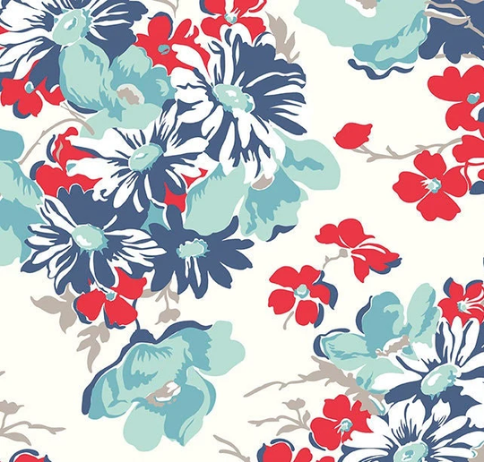 Wide Back Cook Book Denim By Lori Holt For Riley Blake Designs, Fall Fabric, 1/2 Yard - Cut Continuously, Wb11776-Denim