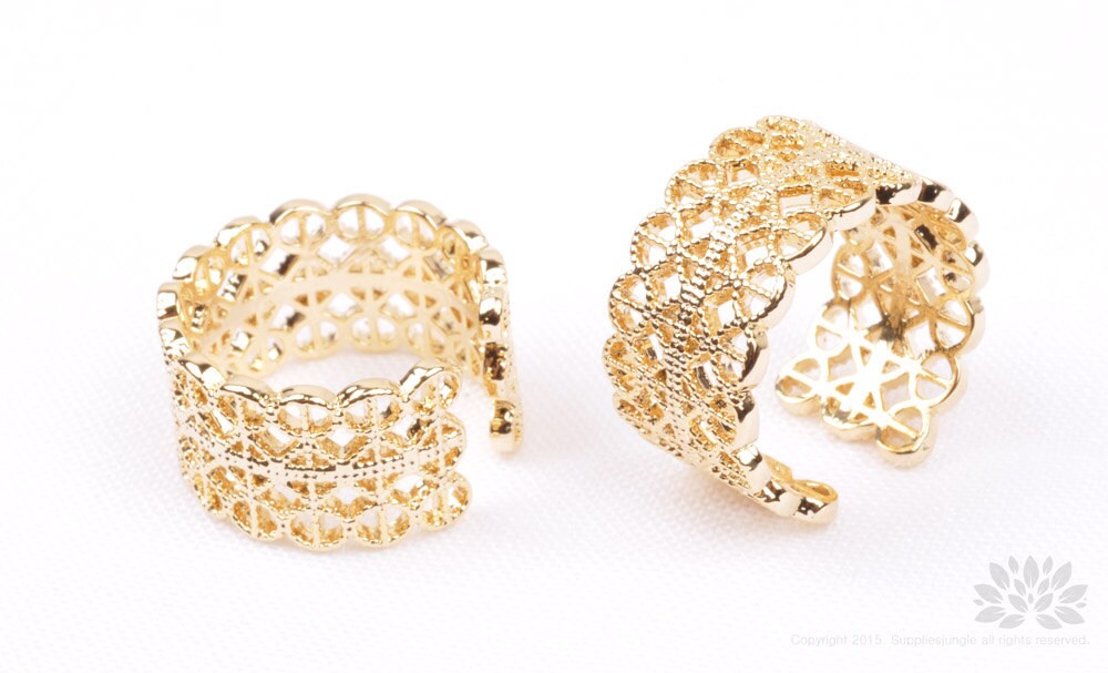 R010-G// Gold Plated Wide Band Ring | Us 6