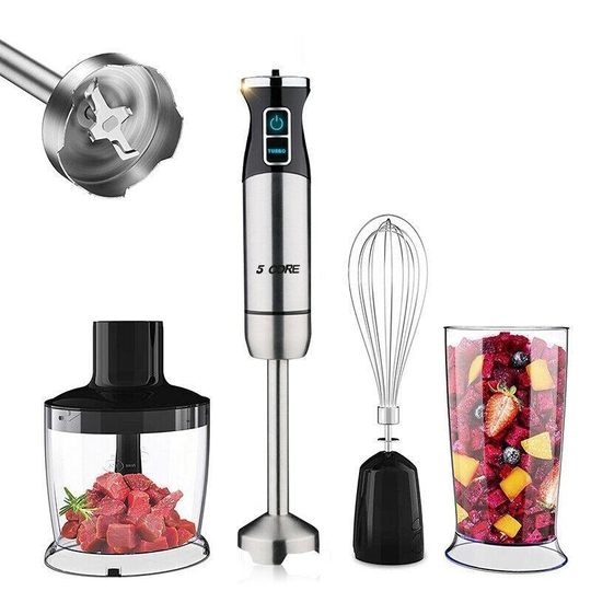 5-in-1 Multifunctional Electric Blender 8 Variable speed Mixer, 600ml Mixing Beaker, 860ml Food Processor, Chopper, Whisk Attachment