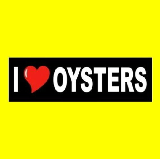 Funny "I Love Oysters" Bumper Sticker, Window Decal, Sign Pearl, Oyster Bar, Seafood, Nautical, Ocean, Vinyl, New