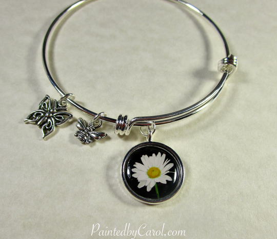 Daisy Bangle, Bracelet, Jewelry, Expand It, Gifts, Wedding Bridal, Flower Power Gifts