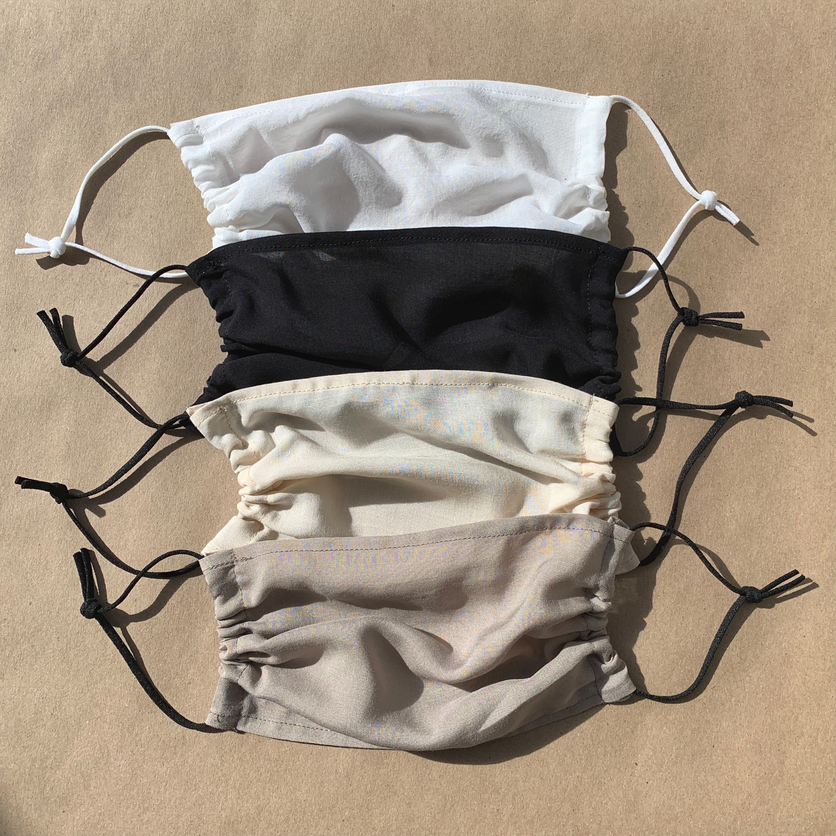 Ultra Soft Silky Cotton Blend Mask - Lightweight Breathable Semi Sheer Elastic Unisex Adult Size Comfortable, Reusable, Fashion