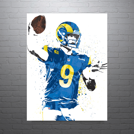 Matthew Stafford Los Angeles Rams Football Poster, Man Cave, Sports Art Print, Wall Decor, Custom
