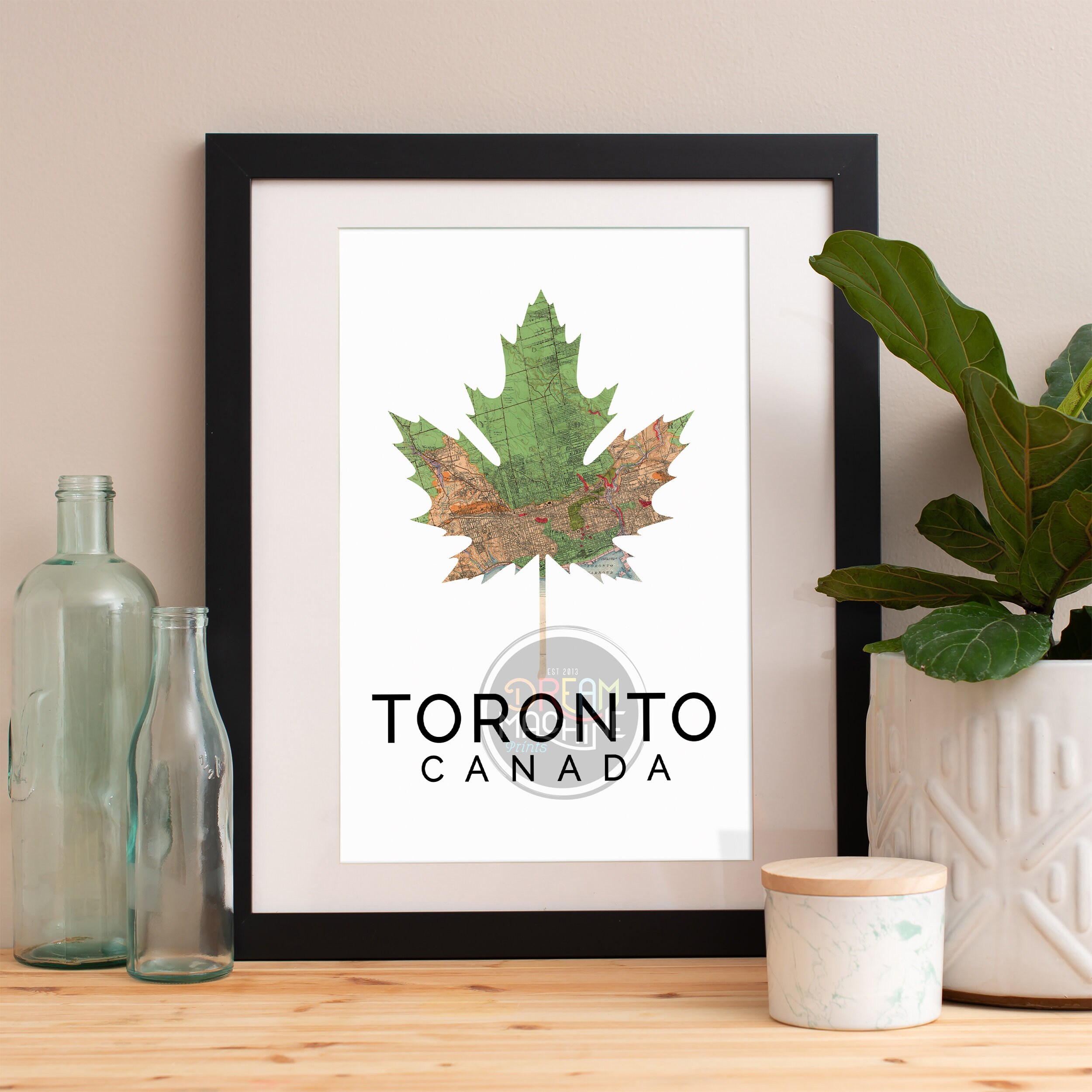 Toronto Print, Skyline, Art, Poster, Watercolor, Art Map, Wall