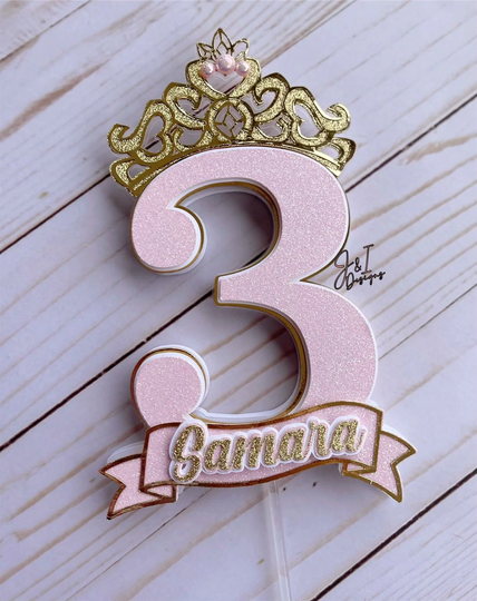 Princess Cake Topper, Princess Crown Topper