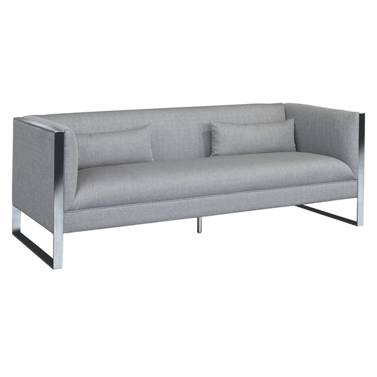 Armen Living Modern Grey Polyester/Blend Sofa Stainless Steel in Gray | LCRC3GR