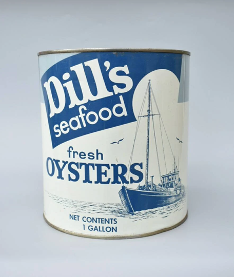 Oyster Tin Dills Seafood Gallon Can From Bridgeton Nj