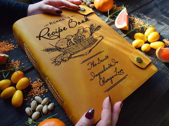 Super Cookbook/ 600, 300, 220 Pages Leather Heirloom Recipe Book/ A5 & A4 Personalized Book With Dividers/Gift For Chef, Mum & Dad